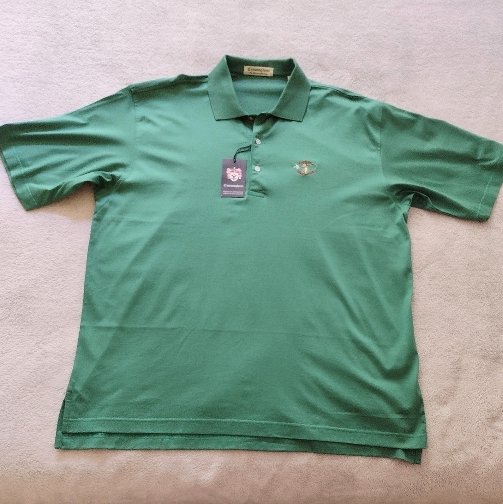 Cunningham Green Short Sleeve Polo Golf Shirt Sz L